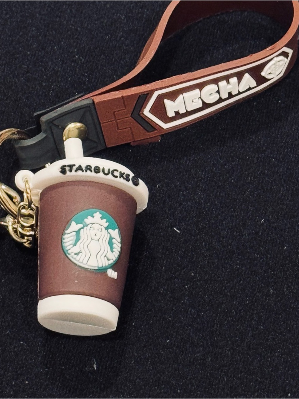 Coffee Cup Keychain Brown Bag Charm Cute Novelty Gift NWOT